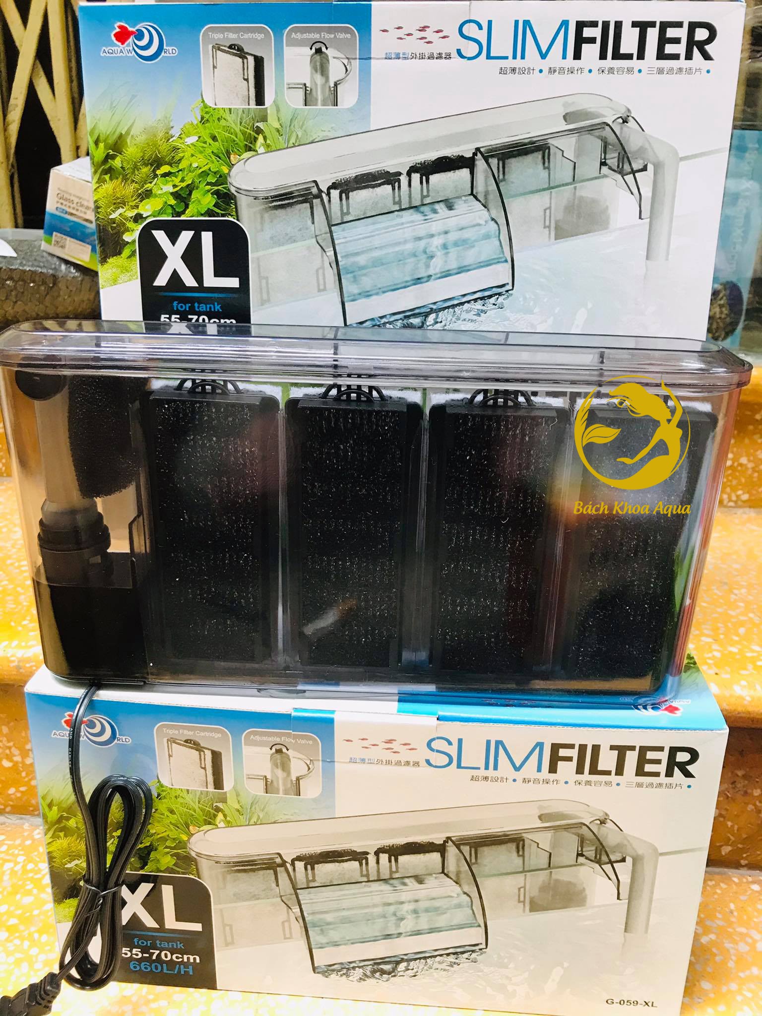 Lọc thác Aqua world slim filter G-059 S-M-L-XL